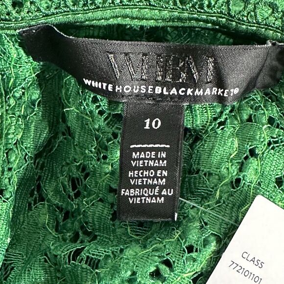 White House Black Market Green Lace Blouse - Picture 11 of 14